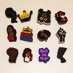 Black Excellence 12 Piece Crocs Jibbitz Bundle